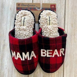 Women's Mama Bear Red Buffalo Check Slipper Slides